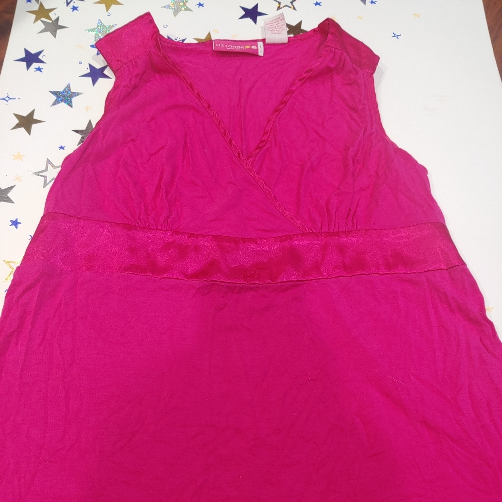 Sleeveless hot pink maternity top